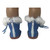 Blue Faux Leather Fur Trim Boots for 18 Inch Dolls