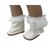 White Faux Leather Fur Trim Boots for 18 Inch Dolls