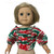 Hand Knit Red, White & Green Glitter Sweater for 18 Inch Dolls