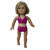 Magenta Mermaid & Swimsuit Outfit with Crown for 18 Inch Girl Dolls