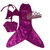 Magenta Mermaid & Swimsuit Outfit with Crown for 18 Inch Girl Dolls