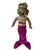 Magenta Mermaid & Swimsuit Outfit with Crown for 18 Inch Girl Dolls
