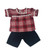 Red, White & Black Shirt and Shorts Outfit for 18 Inch Girl Dolls