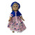 Pink Floral Colonial Dress with Shawl and Bonnet for 18 Inch Girl Dolls