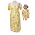 Matching Girl Size 6 & 18 Inch Doll Nightgowns – Yellow & Gold Star Print