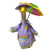 Lavender Rubberized Raincoat & Hat Set with Rainbow Trim for 23" Porch Goose Statue – Includes Umbrella