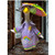 Lavender Rubberized Raincoat & Hat Set with Rainbow Trim for 23" Porch Goose Statue – Includes Umbrella