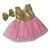 Gold Sequin and Pink Party Dress with Hair Bow for 18 Inch Girl Dolls