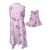 Matching Girl Size 7 & 18 Inch Doll Lavender Floral Chiffon Dresses with Jackets – Handmade