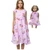 Matching Girl Size 7 & 18 Inch Doll Lavender Floral Chiffon Dresses with Jackets – Handmade