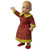 Red & Yellow Calico School Dress with Shoes for 15 Inch Baby Dolls – Fits Bitty Baby