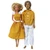 Matching Yellow Plaid Dress & Shirt with Pants for Barbie and Ken Dolls