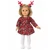 Christmas Reindeer Outfit for 18 Inch Girl Dolls – Red Plaid Snowflake Dress, White Faux Fur Vest, Tights & Antlers