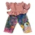 Mauve Ruffle Blouse & Colorful Textured Pants Outfit for 12 Inch Baby Alive Dolls