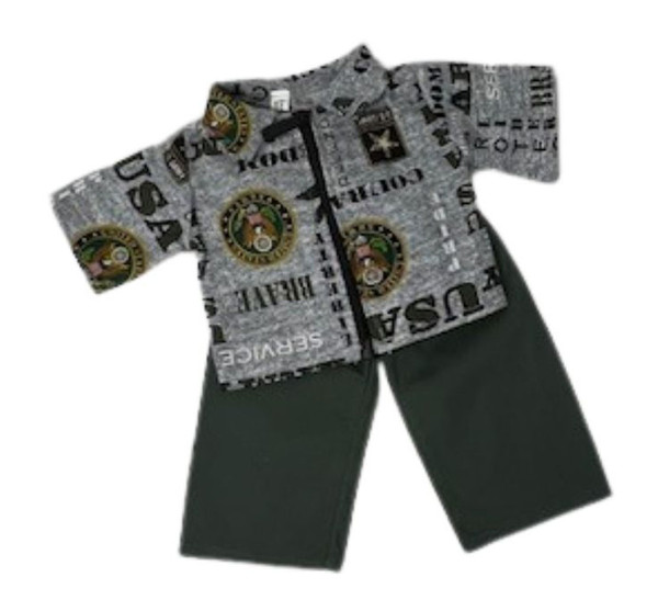 Doll Clothes Superstore USA Army Print Jacket Pants Fit Cabbage Patch Kid Dolls