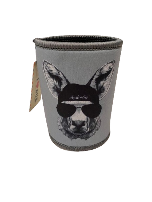 Stubby Cooler - Kangaroo with Sunglasses