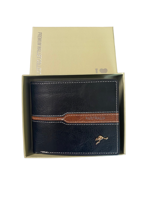 Men's Wallet with Kangaroo Pin Black