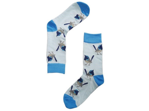Blue Wren Socks (Light Blue & Blue)