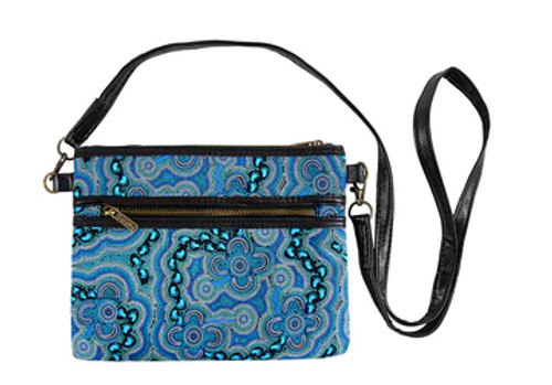 Aboriginal Dilly Bag - On Walkabout Blue