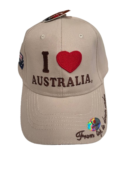 Cap Black & Cream "I Love Australia"
