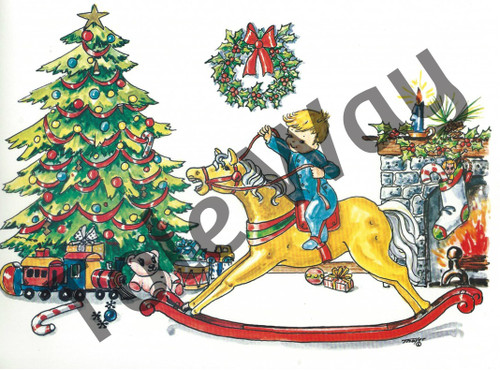 Christmas Rocking Horse (8x10)