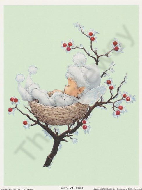 Frost Tot Fairy in Nest (6x8)