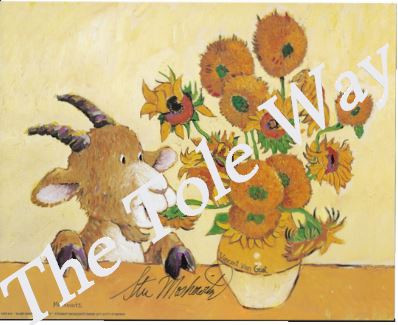 Sunflowers with Goat (8x10)