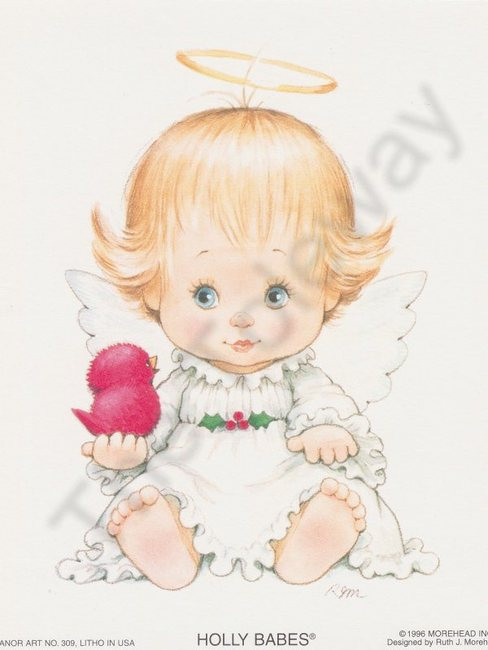 Holly Babes Angel and Cardinal (4x5)
