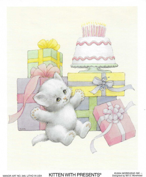 Kitten with presents (4x5)