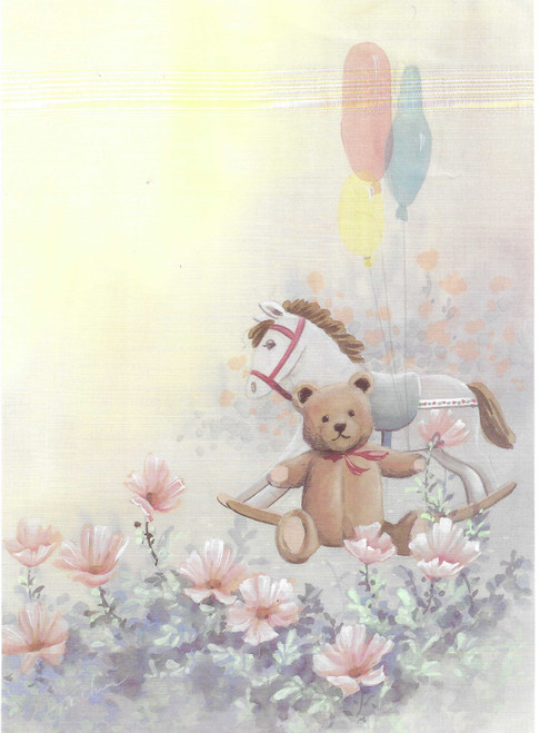 Rocking Horse, Teddy and Flowers (8x10)