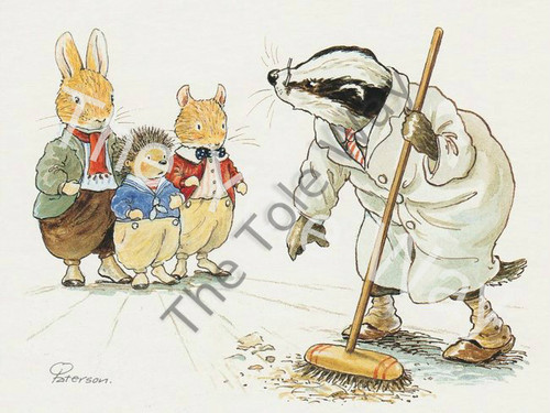 Mr. Gruffey Cleaning Up (4x5)