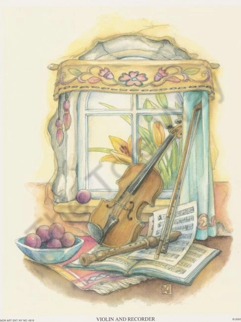 Violin and Recorder (8x10)