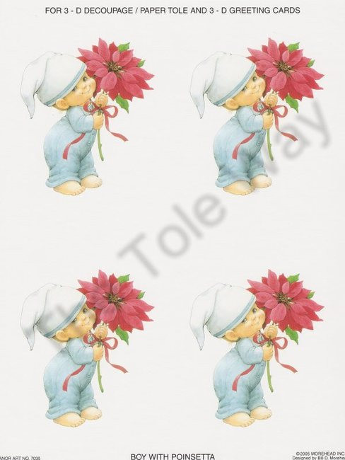 Boy With Poinsetta 553 (card sheet 7x9)