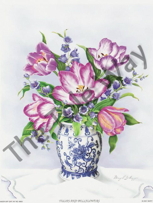 Tulips And Bellflowers (8x10)
