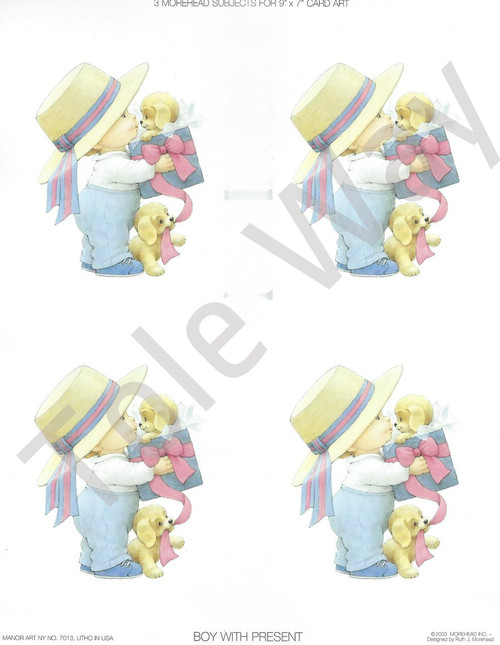 Boy with Present - card sheet