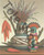 Indian Pot, Kokopelli and Peppers (8x10)