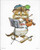Fiddling Baseball Cat (8x10)
