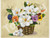 Pansies and Magnolia in Basket by Reina (8x10)