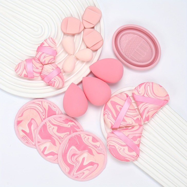 19pcs Cleaning Bowl Set, Multi-Functional Makeup Tools with Foundation Brush Cleaning Box, Beauty Sponge for Mixing BB Cream, Liquid Foundation, Loose Powder to Create Flawless Base, Also Suitable for Concealer and Blush, Eyeshadow Use, Water-Based L