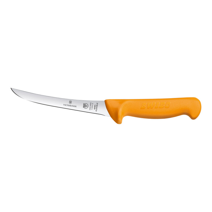 Swibo Boning Knife,16cm Curved Narrow Blade,Semi Flexible - Yellow