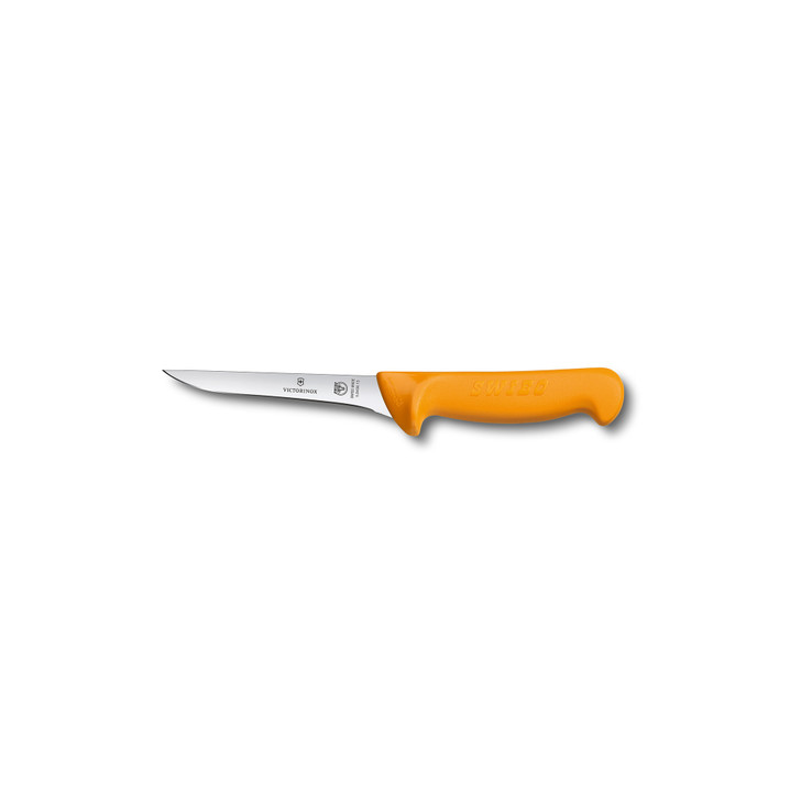 Swibo Boning Knife,10cm Straight Narrow Blade,Curved to Guard Yellow