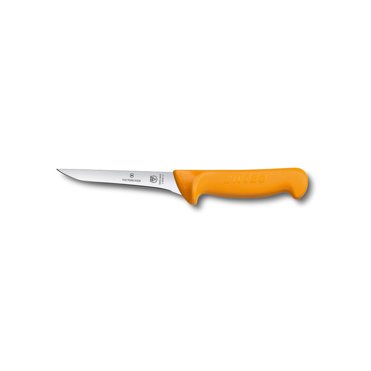 Swibo Boning Knife,13cm Straight Narrow Blade,Curved to Guard Yellow