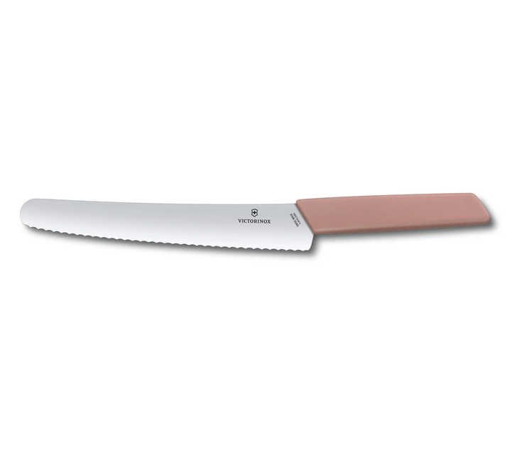 Swiss Modern Bread & Pastry Knife, 22cm, apricot handle