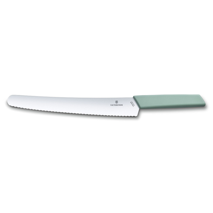 Swiss Modern Bread & Pastry Knife, 26cm, aqua handle