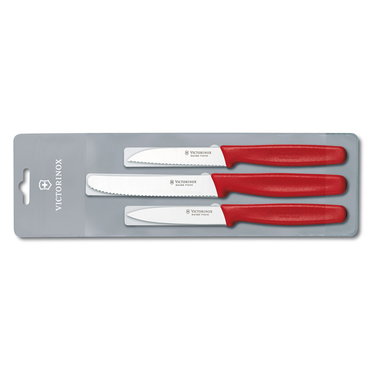 Paring Knife Set,3pc,Nylon - Red