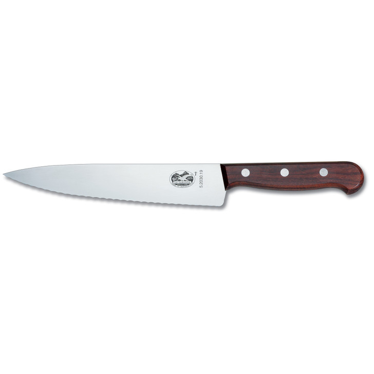 Cooks-Carving Knife,19cm,Wavy Edge - Wood