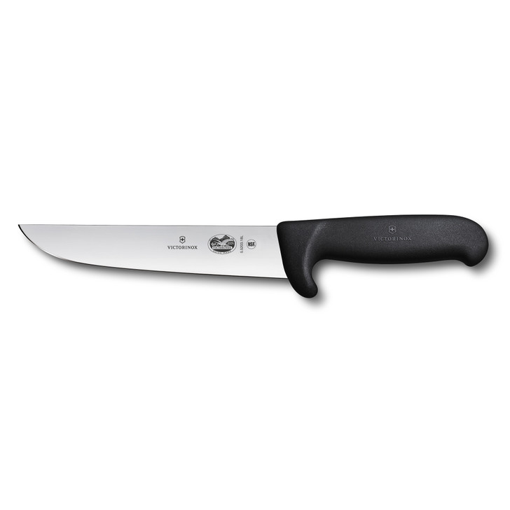 Butchers Knife,18cm,Safety Nose,Black Fibrox - Black