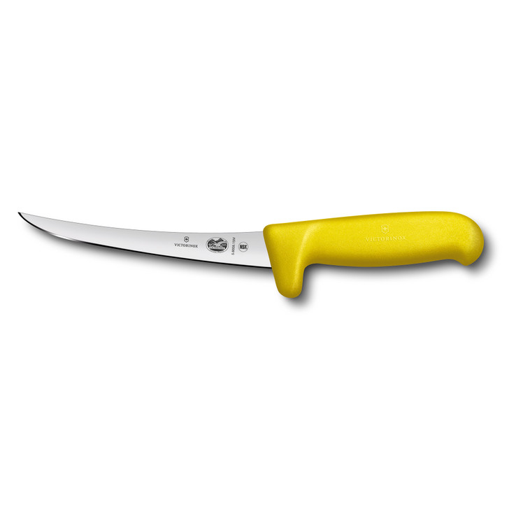 Boning Knife,15cm Curved,Safety Grip,Narrow Blade,Fibrox - Yellow