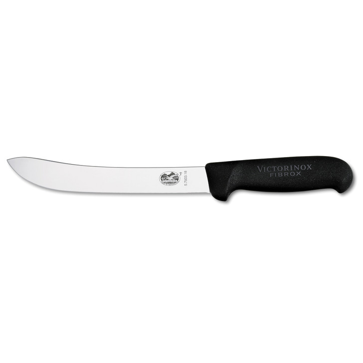 Butchers Knife,18cm Safety Nose,Heavy Stiff Blade,Fibrox Black