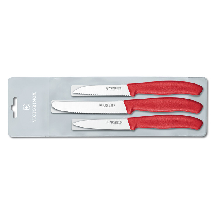 Paring Knife Set,Classic 3 pc - Red